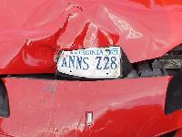 A wrecker brought Ann and the Camaro home to Tiffany Drive.  He picked the license plate and a few parts off the roadway and brought them.   Ann almost ended up with an extra rearview mirror from the other vehicle.